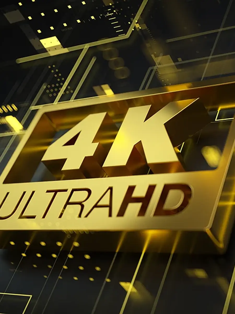 The words 4K Ultra HD in gold lettering