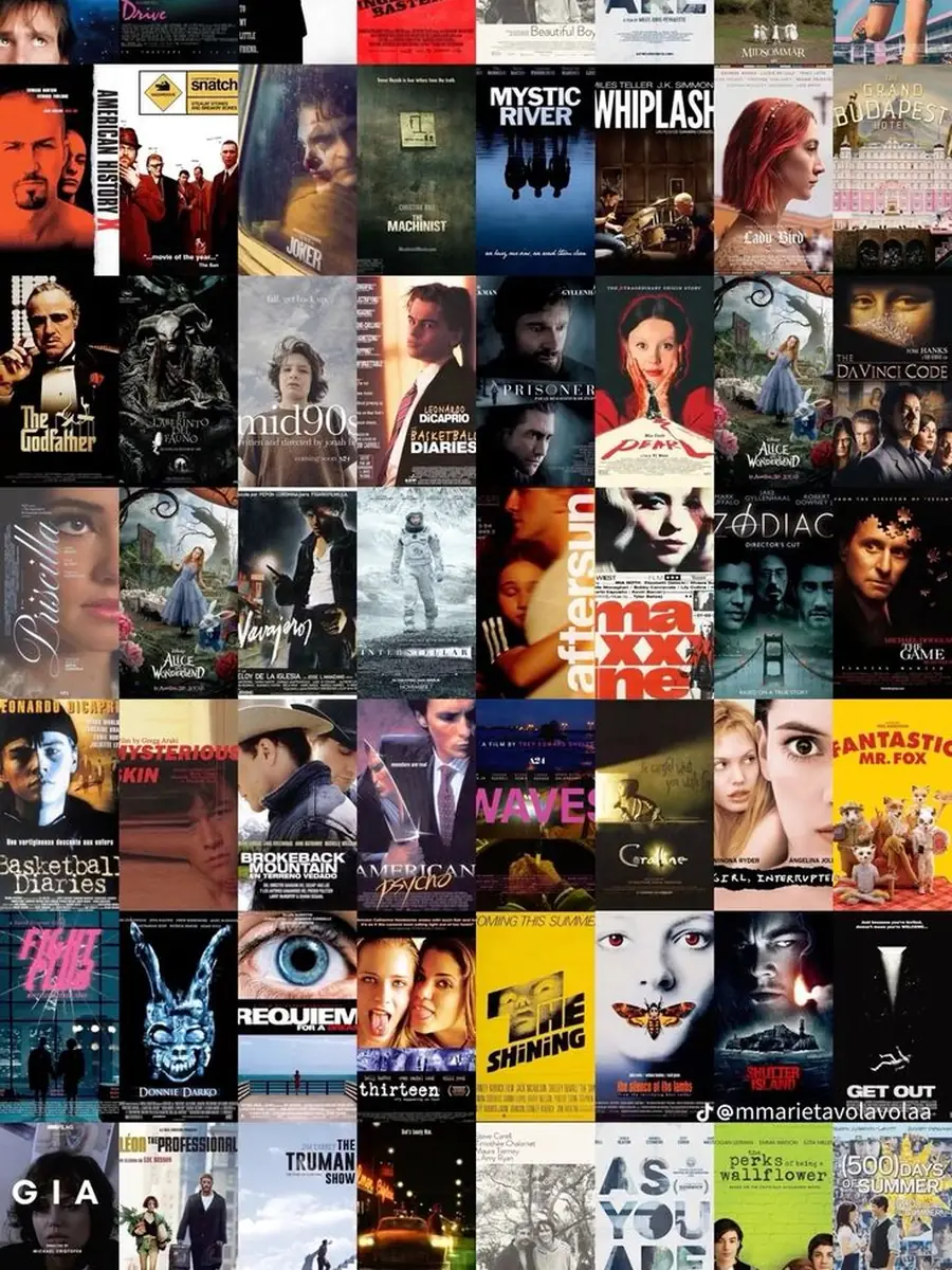 A grid of film and series poster artwork