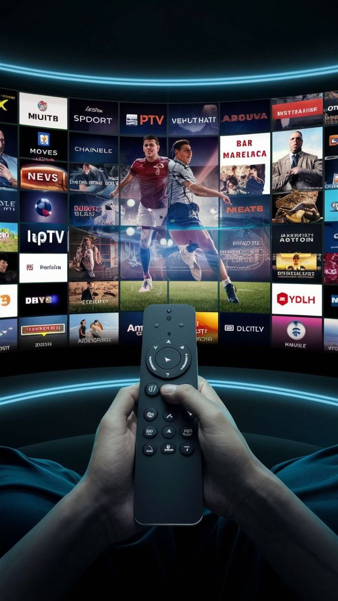 A viewer scrolling a wall of live channels with a remote control